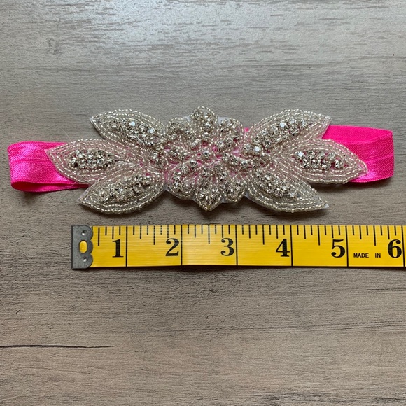 Rhinestone Bead Appliqué bling headband, New - Picture 2 of 5